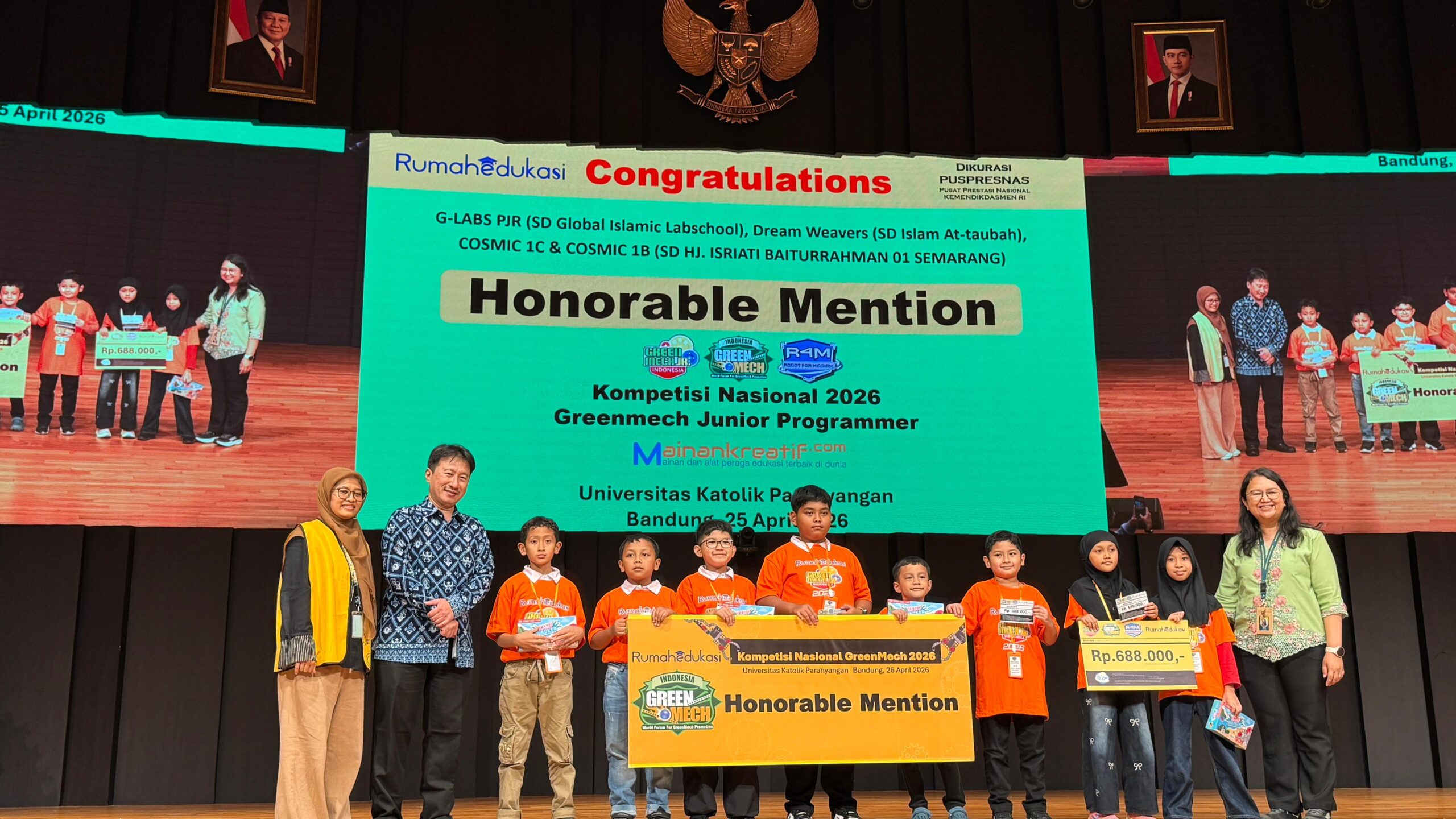 TIM COSMIC SD ISBA 1 RAIH HONORABLE MENTION DI AJANG ROBOTIK NASIONAL GREENMECH 2026